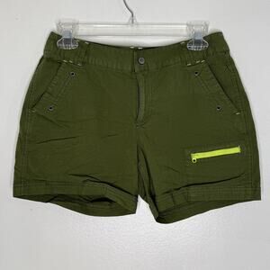 Title Nine Shorts Womens 4 Ripstop Green Brash Stretch Hiking Zip Pocket Utility